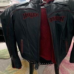 Harley-Davidson Black and Red Leather Jacket
